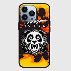 Чехол для iPhone 13 Pro Tokio Hotel рок панда и огонь, цвет: 3D-черный