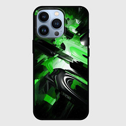 Чехол iPhone 13 Pro Green dark abstract geometry style