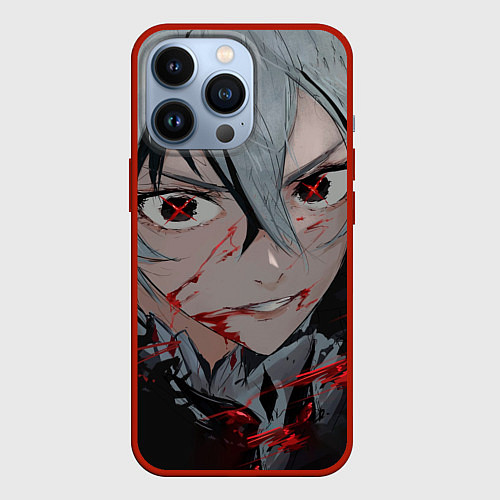 Чехол iPhone 13 Pro Арлекино Геншин Импакт / 3D-Красный – фото 1