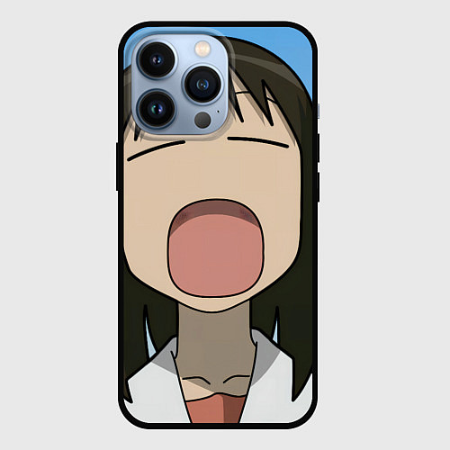 Чехол iPhone 13 Pro Azumanga Daioh Аюму Касуга зевает / 3D-Черный – фото 1