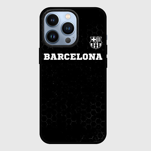 Чехол iPhone 13 Pro Barcelona sport на темном фоне посередине / 3D-Черный – фото 1