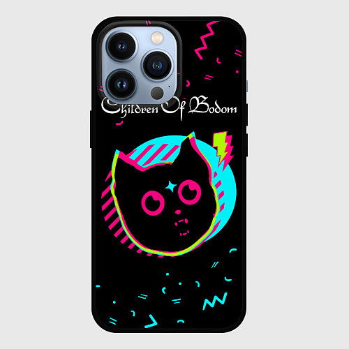Чехол iPhone 13 Pro Children of Bodom - rock star cat / 3D-Черный – фото 1