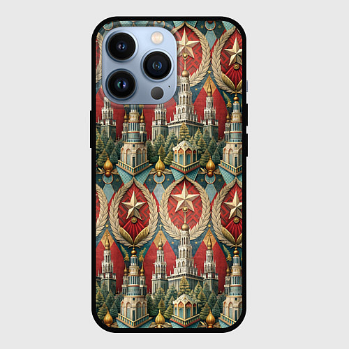 Чехол iPhone 13 Pro СССР ретро стиль / 3D-Черный – фото 1