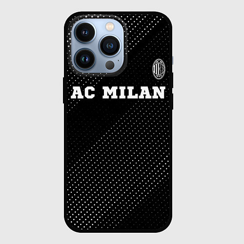 Чехол iPhone 13 Pro AC Milan sport на темном фоне посередине / 3D-Черный – фото 1