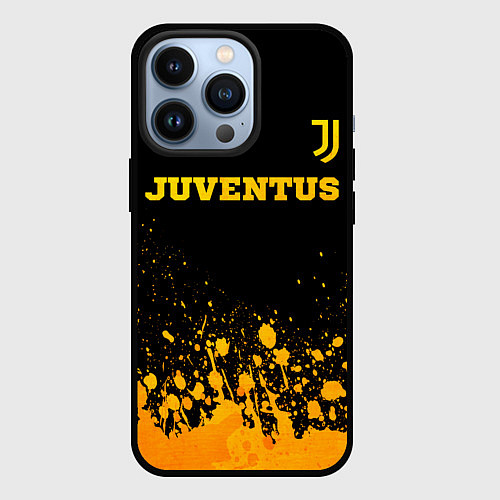 Чехол iPhone 13 Pro Juventus - gold gradient посередине / 3D-Черный – фото 1