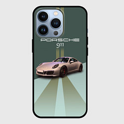 Чехол для iPhone 13 Pro Спортивный автомобиль Порше 911, цвет: 3D-черный