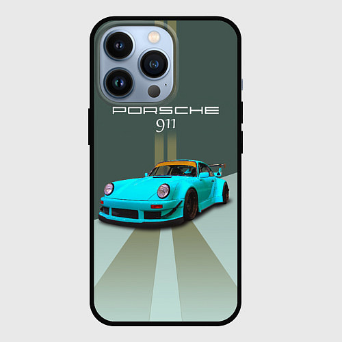 Чехол iPhone 13 Pro Порше 911 спортивный немецкий автомобиль / 3D-Черный – фото 1