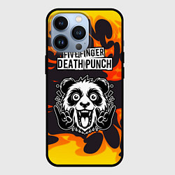 Чехол iPhone 13 Pro Five Finger Death Punch рок панда и огонь