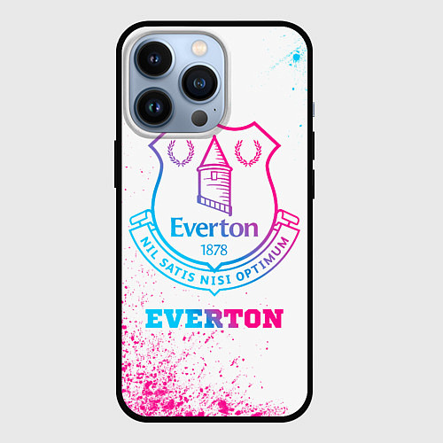 Чехол iPhone 13 Pro Everton neon gradient style / 3D-Черный – фото 1