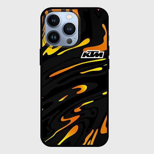 Чехол iPhone 13 Pro KTM - orange liquid / 3D-Черный – фото 1