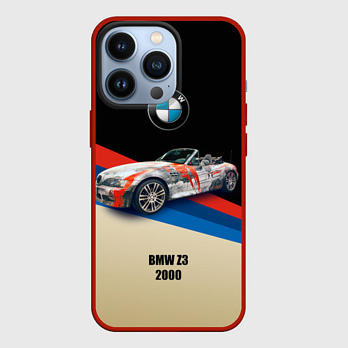 Чехол iPhone 13 Pro Немецкий родстер BMW Z3 / 3D-Красный – фото 1