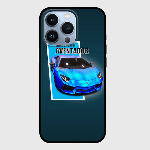 Чехол iPhone 13 Pro Спортивная итальянская машина Lamborghini Aventado / 3D-Черный – фото 1