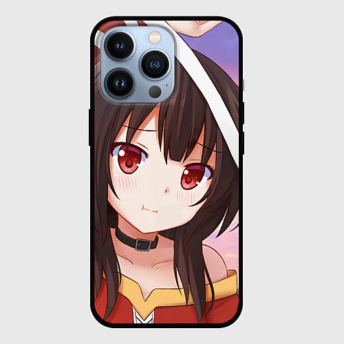 Чехол iPhone 13 Pro Konosuba Мэгумин cute / 3D-Черный – фото 1