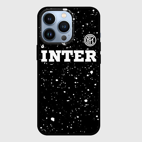 Чехол iPhone 13 Pro Inter sport на темном фоне посередине / 3D-Черный – фото 1