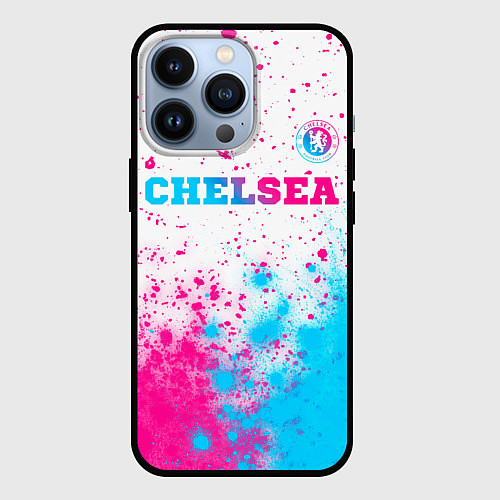 Чехол iPhone 13 Pro Chelsea neon gradient style посередине / 3D-Черный – фото 1