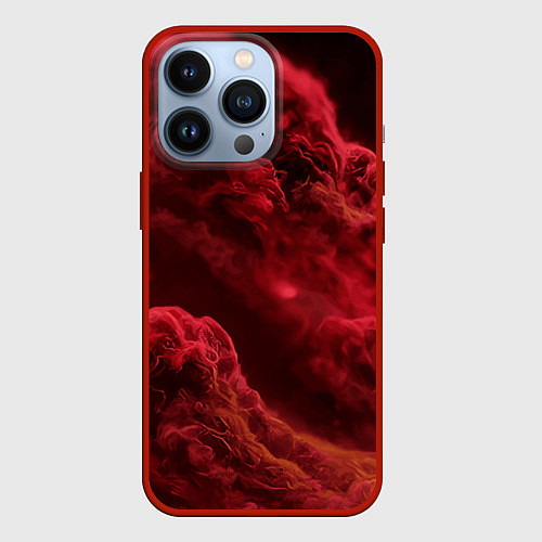 Чехол iPhone 13 Pro Красный густой дым инферно - inferno red / 3D-Красный – фото 1