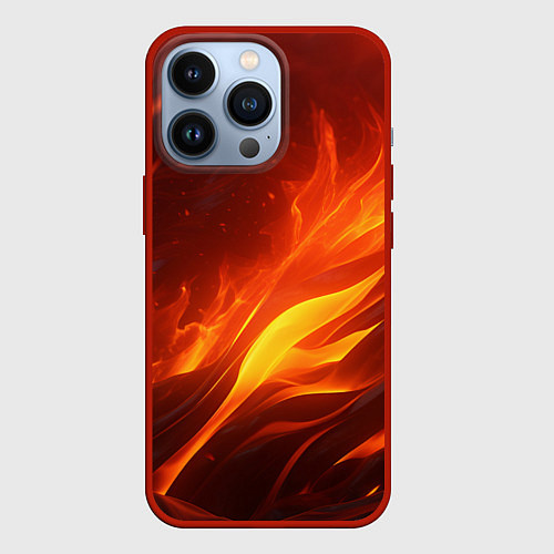 Чехол iPhone 13 Pro Яркие языки пламени / 3D-Красный – фото 1