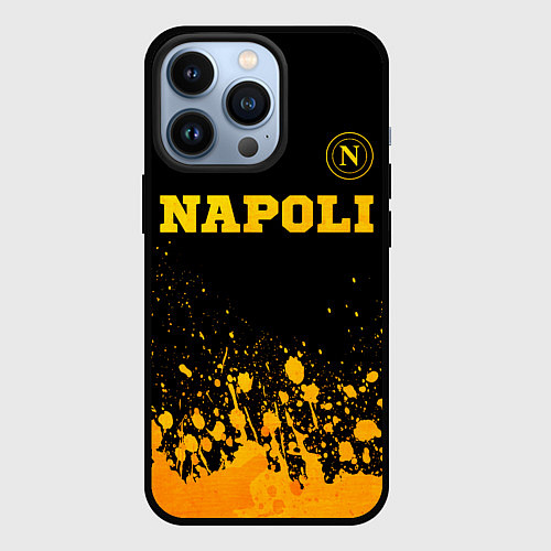 Чехол iPhone 13 Pro Napoli - gold gradient посередине / 3D-Черный – фото 1