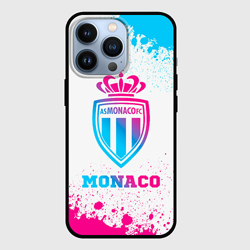 Чехол iPhone 13 Pro Monaco neon gradient style / 3D-Черный – фото 1