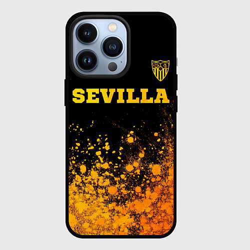 Чехол iPhone 13 Pro Sevilla - gold gradient посередине / 3D-Черный – фото 1