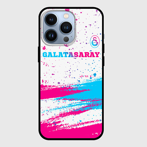 Чехол iPhone 13 Pro Galatasaray neon gradient style посередине / 3D-Черный – фото 1