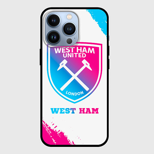 Чехол iPhone 13 Pro West Ham neon gradient style / 3D-Черный – фото 1