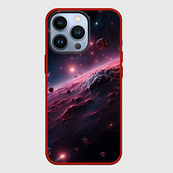 Чехол для iPhone 13 Pro Огромная планета в космосе, цвет: 3D-красный