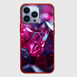 Чехол для iPhone 13 Pro Яркие розовые хрусталики, цвет: 3D-красный