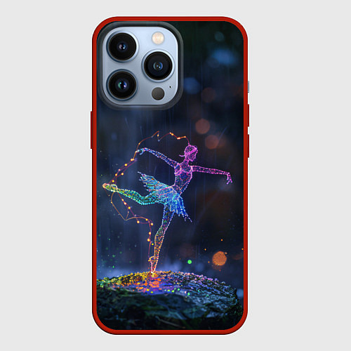 Чехол iPhone 13 Pro Световые точки в форме балерины / 3D-Красный – фото 1