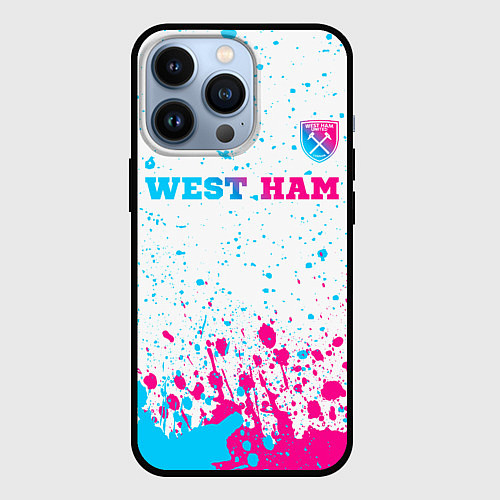 Чехол iPhone 13 Pro West Ham neon gradient style посередине / 3D-Черный – фото 1