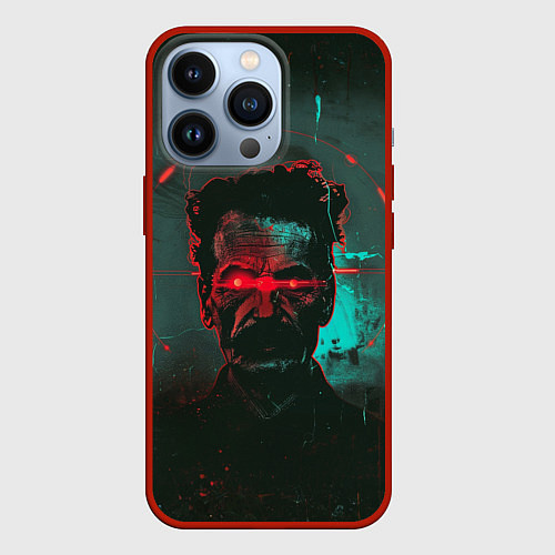 Чехол iPhone 13 Pro Старик со светящимися красными глазами / 3D-Красный – фото 1