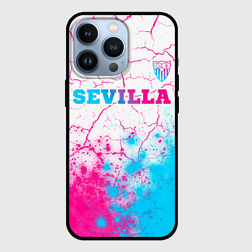 Чехол iPhone 13 Pro Sevilla neon gradient style посередине / 3D-Черный – фото 1