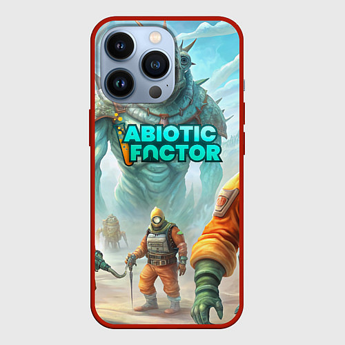 Чехол iPhone 13 Pro Abiotic Factor монстры снаружи / 3D-Красный – фото 1