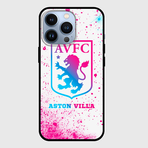 Чехол iPhone 13 Pro Aston Villa neon gradient style / 3D-Черный – фото 1