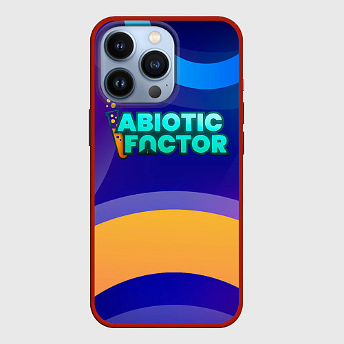 Чехол iPhone 13 Pro Abiotic Factor цветные круги и лого / 3D-Красный – фото 1