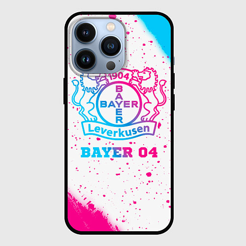 Чехол iPhone 13 Pro Bayer 04 neon gradient style / 3D-Черный – фото 1