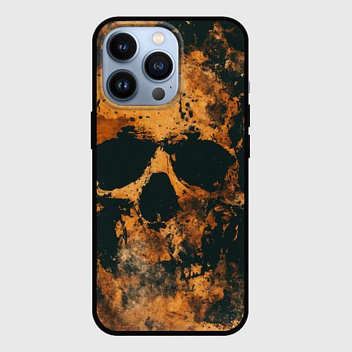 Чехол iPhone 13 Pro Гранжевые черепа / 3D-Черный – фото 1