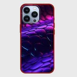 Чехол для iPhone 13 Pro Фиолетовая абстрактная текстура неоновая, цвет: 3D-красный