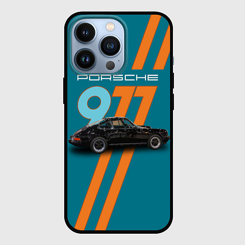 Чехол iPhone 13 Pro Порше немецкий спорткар / 3D-Черный – фото 1