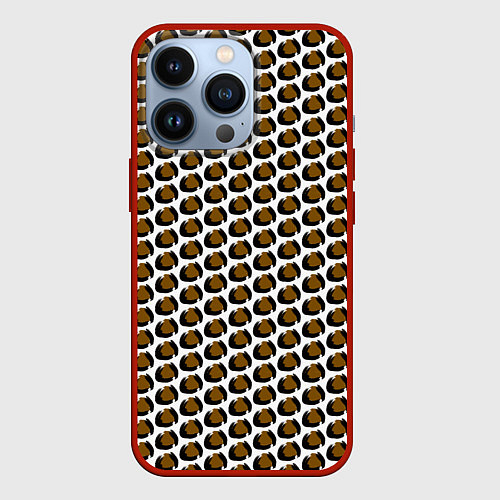 Чехол iPhone 13 Pro Паттерн пятнышки / 3D-Красный – фото 1