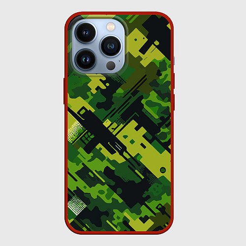 Чехол iPhone 13 Pro Camouflage - pattern ai art / 3D-Красный – фото 1