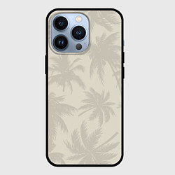 Чехол iPhone 13 Pro Бежевые пальмы паттерн