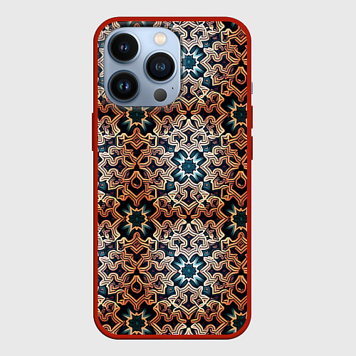 Чехол iPhone 13 Pro Паттерн luxury узоры / 3D-Красный – фото 1