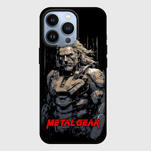 Чехол iPhone 13 Pro Venom Snake Metal gear game / 3D-Черный – фото 1