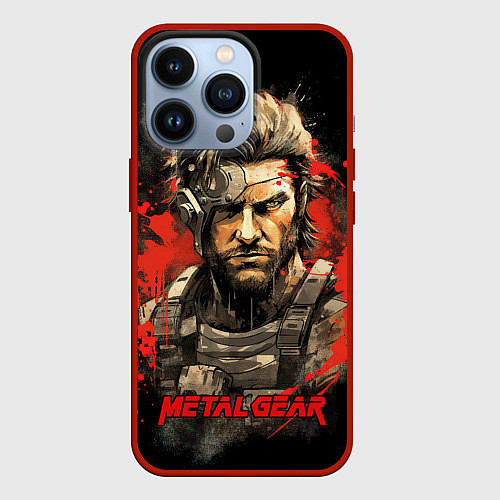 Чехол iPhone 13 Pro Venom Snake Metal gear game / 3D-Красный – фото 1