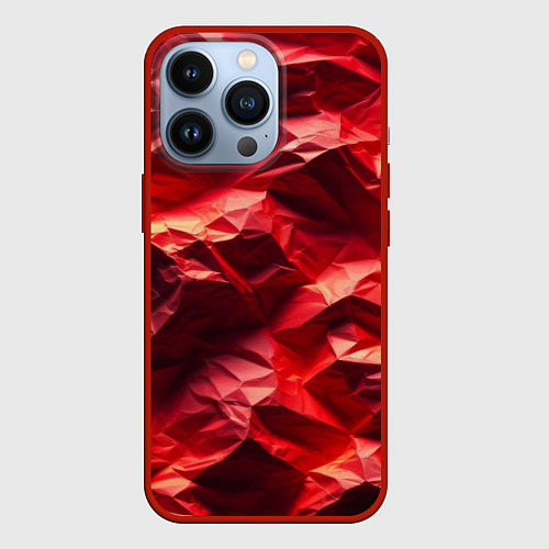 Чехол iPhone 13 Pro Эффект текстуры мятой красной бумаги / 3D-Красный – фото 1