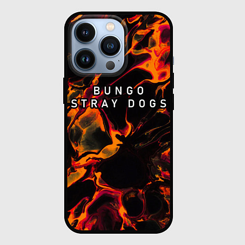 Чехол iPhone 13 Pro Bungo Stray Dogs red lava / 3D-Черный – фото 1