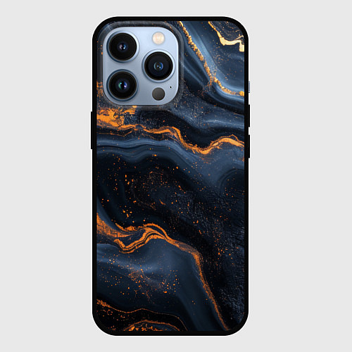 Чехол iPhone 13 Pro Лакшери текстура с узорами / 3D-Черный – фото 1