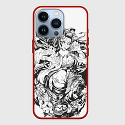 Чехол iPhone 13 Pro Клинок рассекающий демонов Незуко чб
