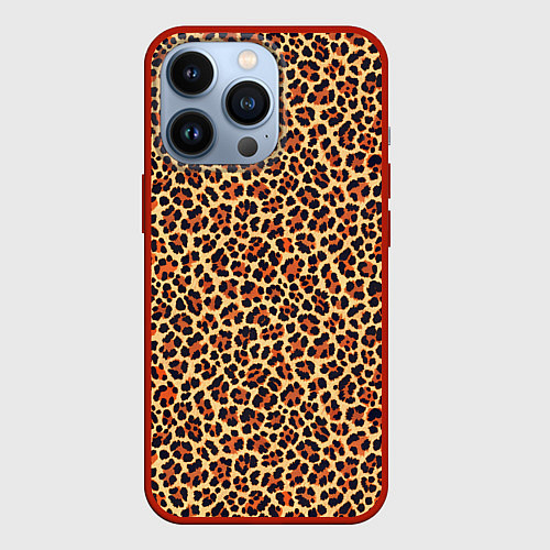 Чехол iPhone 13 Pro Леопардовый узор текстура-шкура / 3D-Красный – фото 1